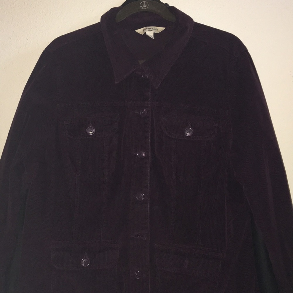 Ladies cord jean jacket burgundy color 1X
